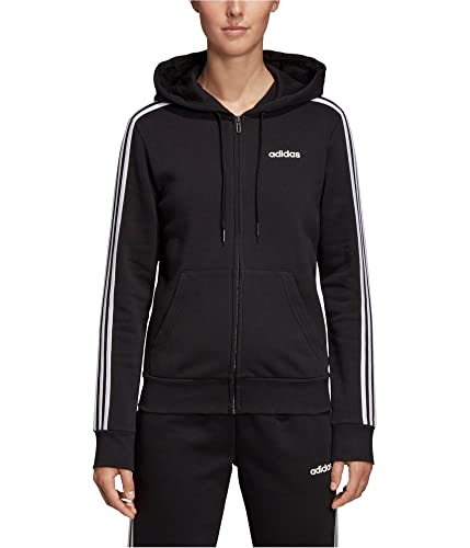 adidas Women's Essentials Women's 3-Stripes Fleece Hoodie, Black